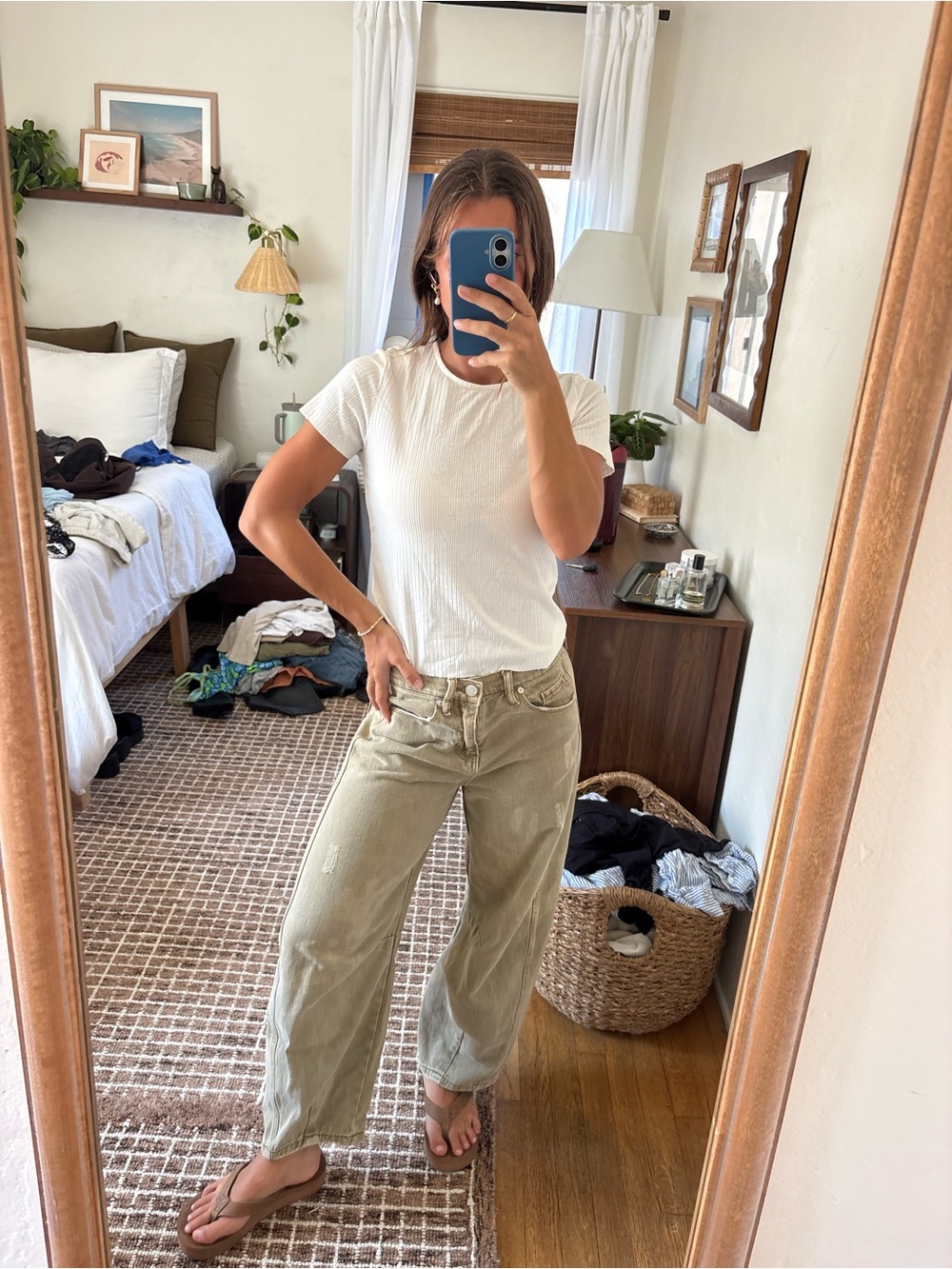 Ribbed Cream Ribbed Top waist length